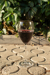 Glass with a red wine	
