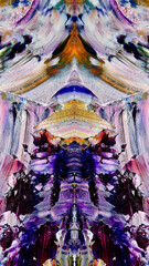 Abstract background art . Ethnic pattern. Mixtures of oil paint. Trendy hand painting canvas. Wall decor and Wall art prints Idea. 3D Texture. Art object