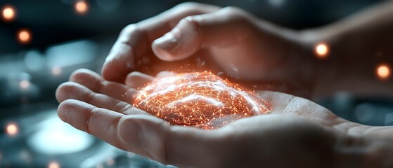 Hands of a human and a robot interacting with a glowing futuristic AI driven digital network representing the convergence of intelligence and global connectivity