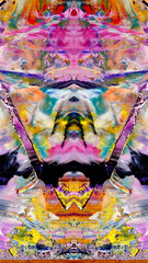 Fototapeta premium Abstract background art . Ethnic pattern. Mixtures of oil paint. Trendy hand painting canvas. Wall decor and Wall art prints Idea. 3D Texture. Art object