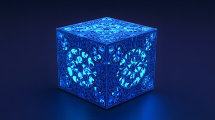 
pattern cube 3d art oasis 3d icon blue neon