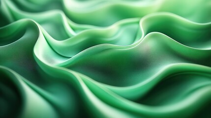 Obraz premium Soft green fabric waves with flowing texture.