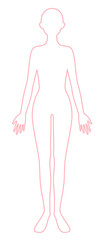 女性　線画　全身