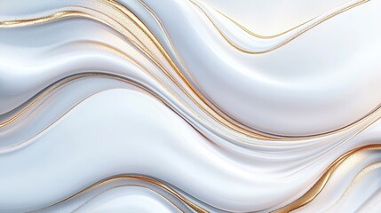 Elegant flowing white and gold abstract design for modern art and digital backgrounds