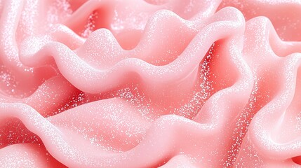 Exploring the delicate beauty of pink textures a close-up on soft shimmering surfaces with elegant ruffles and sparkles