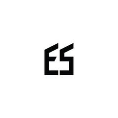 Fototapeta premium ES monogram logo design letter text name symbol monochrome logotype alphabet character simple logo