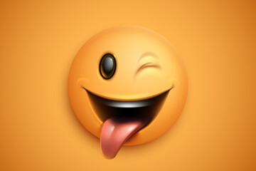 Yellow smile face with tongue