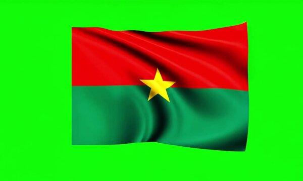 Beautiful move National Flag of  Burkina Faso on green screen