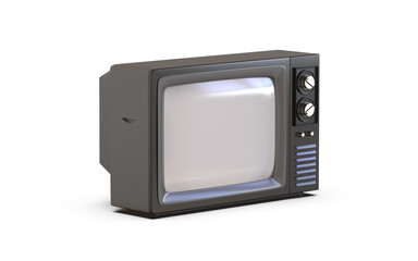 3d Render Retro TV Side View - Old-School Design Style