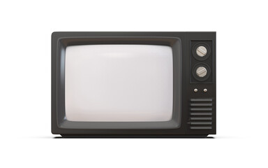 3d Render Old-School TV Front View - Vintage Aesthetic
