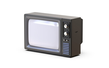 3d Render Retro TV Side View - Old-School Design Style