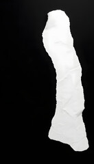 White blank rolling paper isolated on black isolated with white highlights, png