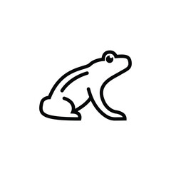 Abstract frog simple line logo design vector