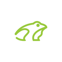 Abstract frog simple line logo design vector