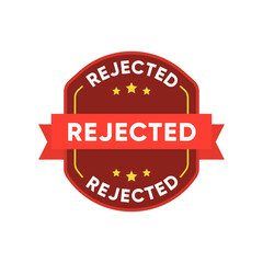 Rejected Label ribbon stamp template vector design