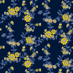 flower pattern. Seamless floral pattern with ethnic ornament elements. Folk flowers and leaves for print or embroidery.