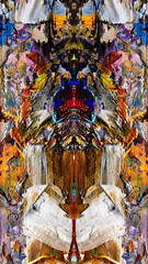 Abstract background art . Ethnic pattern. Mixtures of oil paint. Trendy hand painting canvas. Wall decor and Wall art prints Idea. 3D Texture. Art object