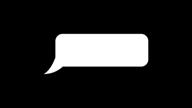 Messages chat Icon bubble speech typing dialogue copy animation on Black background