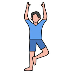 man doing stretching before fitness illustration