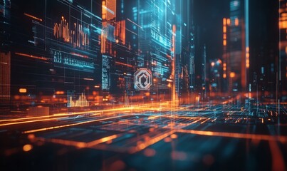 Dynamic business environment showcasing the concept of business agility, with symbols representing company transformation towards higher efficiency and rapid adaptation to market changes