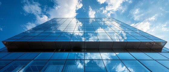 ogistics center, headquarters or large office building under a blue sky