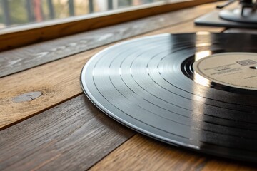 Blank Vinyl Record Mockup for Retro Design Projects and Music Artwork Showcase