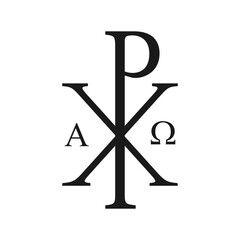 Chi Rho symbol. Jesus christ monogram. Christogram sign. Christianity icon. Vector illustration image. 
