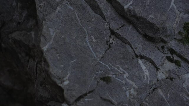 Limestone Rock Formation with Natural White Veins