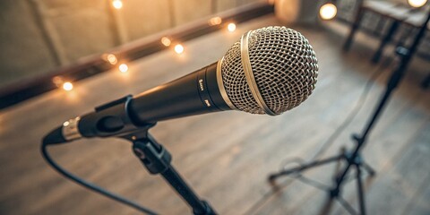 Close-Up Aerial Photography of a Microphone for Creative Audio and Sound Design Projects