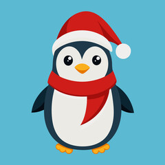 penguin with santa hat