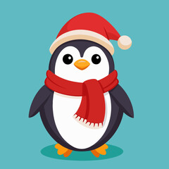 penguin with santa hat