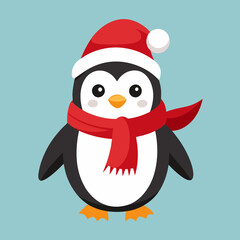 penguin with santa hat