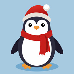penguin with christmas hat