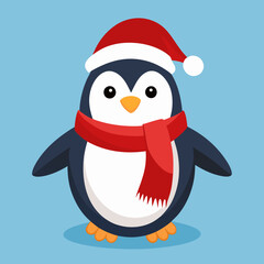 penguin with santa hat