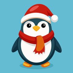 penguin in santa hat