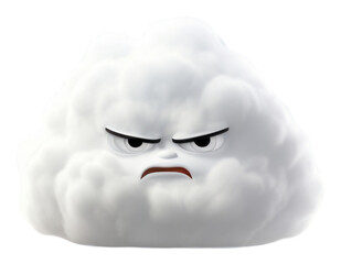 Naklejka premium PNG Stormy cloud cartoon white anthropomorphic.