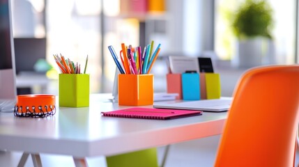 Obraz premium Office Supplies on a Desk