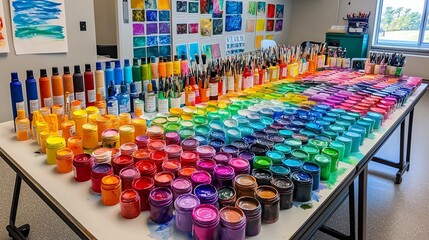 Obraz premium Colorful Array of Art Supplies for Creative Projects