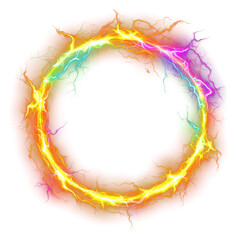 Fototapeta premium PNG Electric ring lightning vibrant glowing.