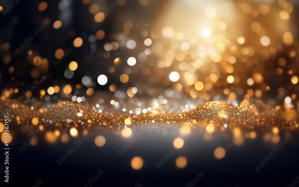 Aufkleber a dark background with sparkling gold and silver lights, creating a festive and luxurious mood.