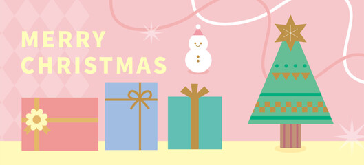 Cute snowman Merry Christmas holiday illustration. Business web poster cover banner packaging decorative design