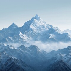 Obraz premium Snow Mountains，Transparent gradient glass background