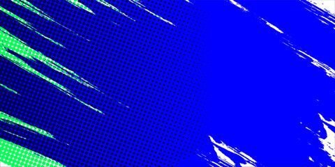 Abstract green and blue Brush Background with Halftone Effect. Brush Stroke Illustration for Banner, Poster, or Sports Background. Scratch and Texture,race backgriund,