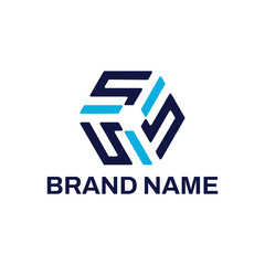 Modern Letter S Hexagon Logo