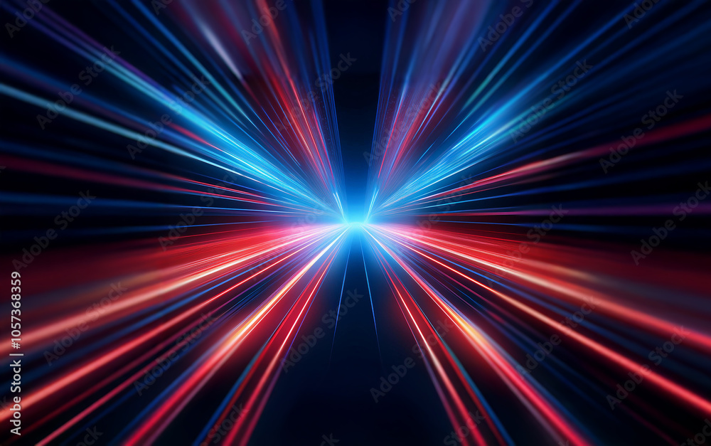 Poster a burst of red and blue light streaks through the darkness, creating a sense of speed and motion.