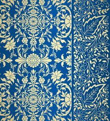 wedding card design, traditional paisley floral pattern , royal India	