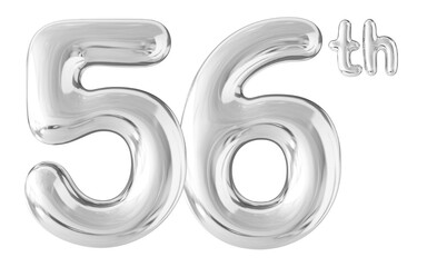 56th Year Anniversary Silver Number Bubble