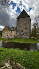 Medieval knight's castle, Siedlicin Tower in Poland, Lower Silesia