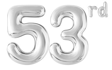 53rd Year Anniversary Silver Number Bubble