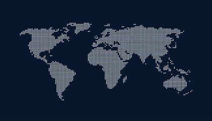 Dotted color world map vector.